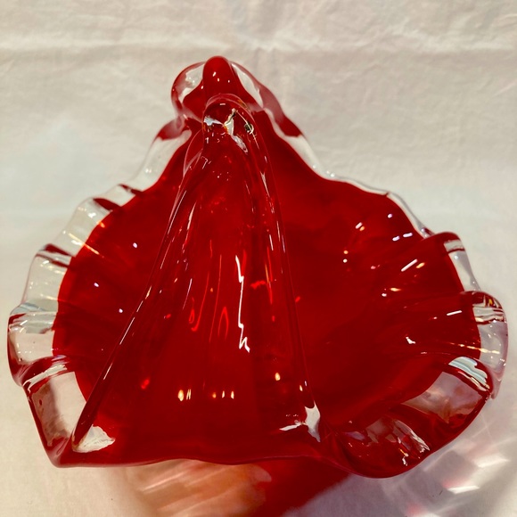 Murano Handblown Glass Art Basket/ Bowl - Picture 4 of 6